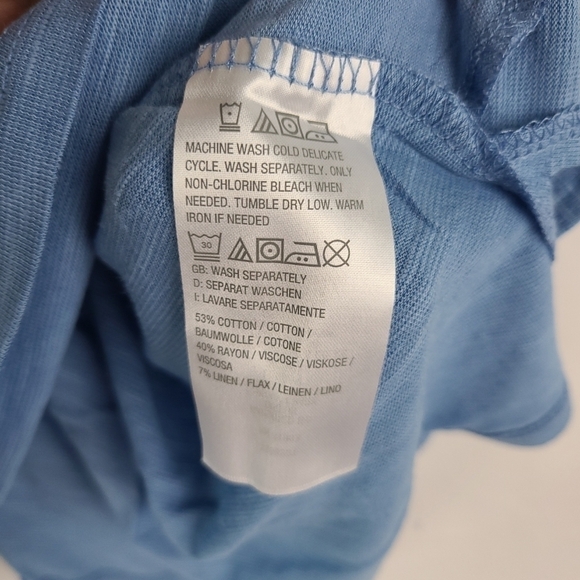 NEW NATURALS D & CO. Tank Top Women's Sz 1XP Blue Cotton Rayon Sleeveless Pocket - Picture 5 of 6